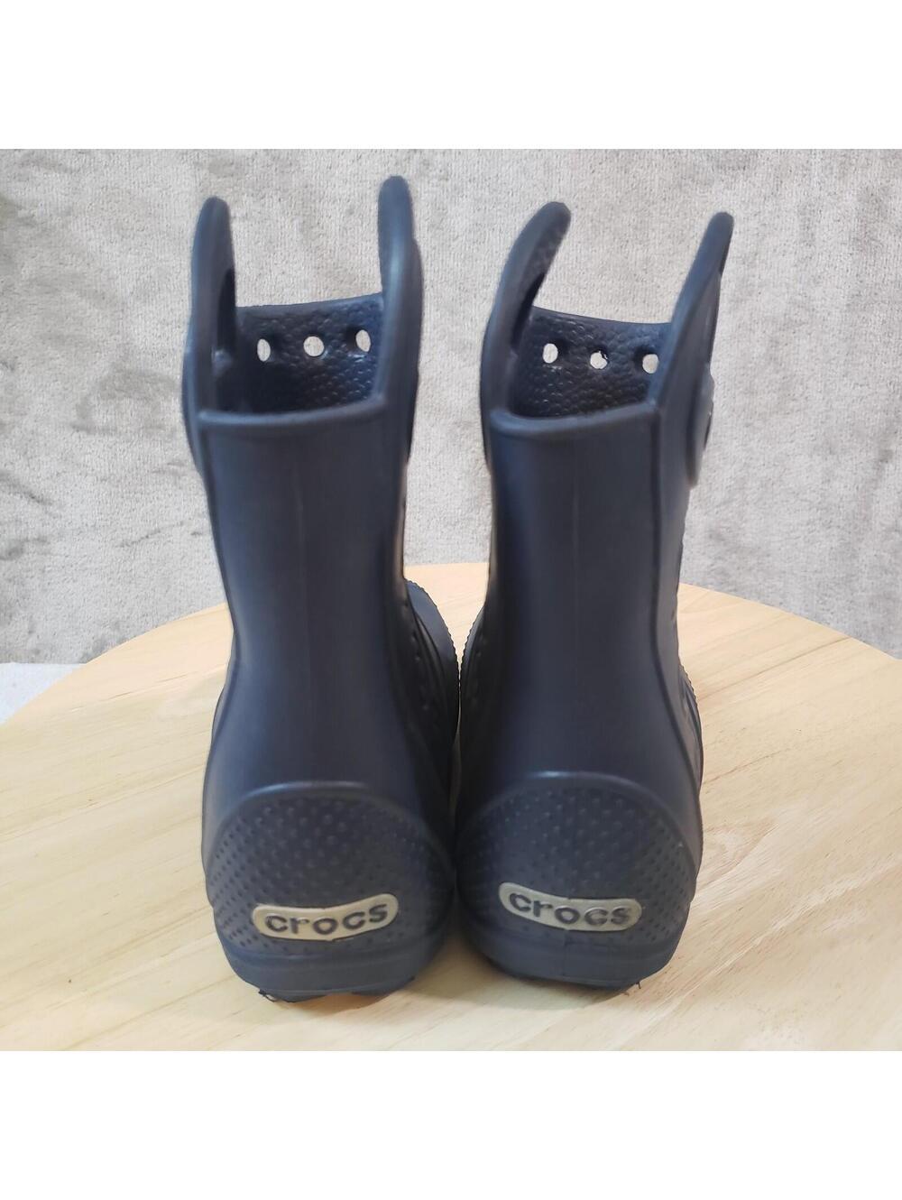 Crocs 12803 Unisex Kids Blue Rubber Pull-On Ankle Rain Boots US 8 (C8) - Picture 4 of 7